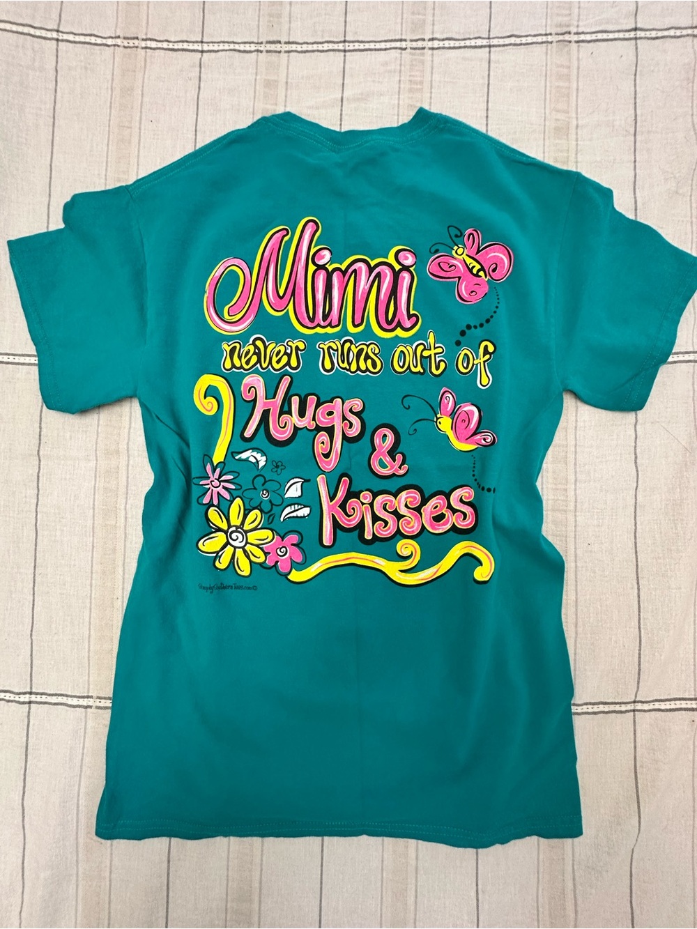 Gildan Teal 'Mimi Never Runs Out of Hugs & Kisses' Graphic Tee